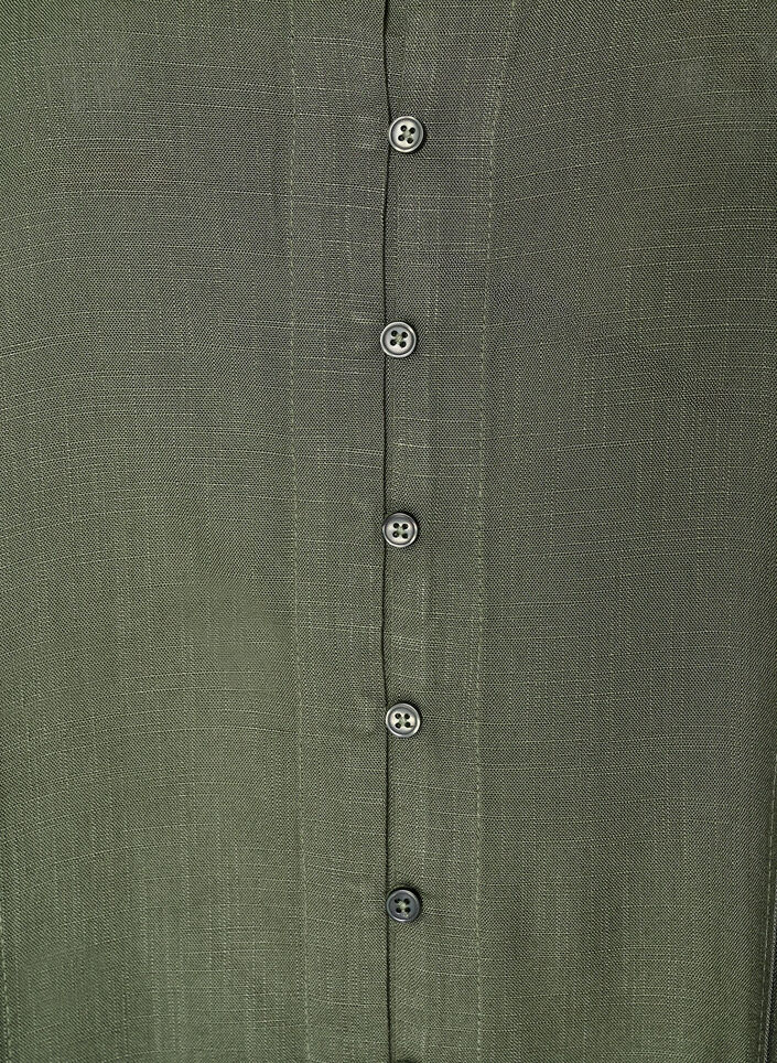 Viskose tunika med knapper og fold med volanger, Gr&oslash;nn, Packshot image number 2