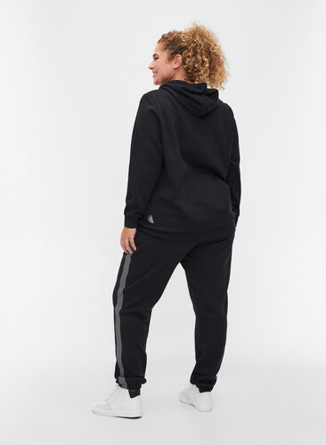 Joggebukser med knyting og lommer, Black, Model image number 1