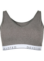Myk BH-topp med V-hals og tekst, Medium Grey Melange