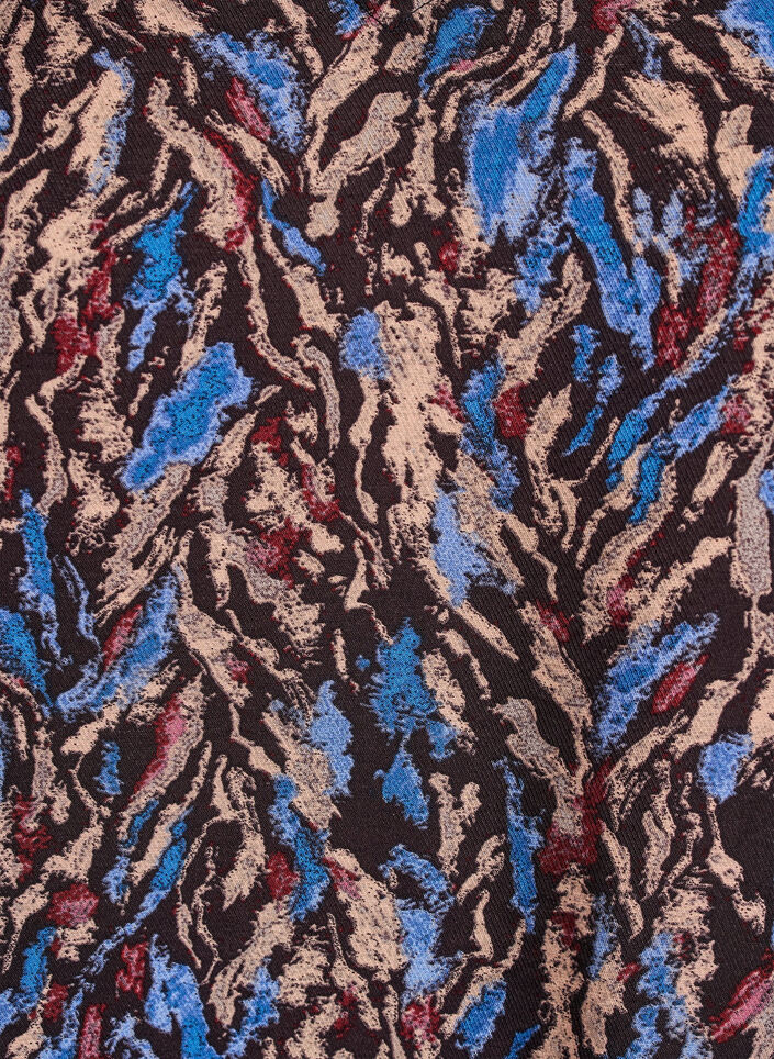 Bluse med V-hals og 3/4-ermer, Blå, Packshot image number 2