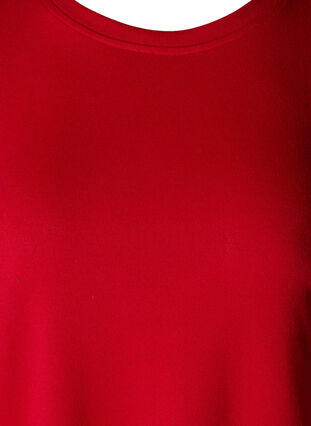 Langermet genser med knappedetaljer, Tango Red, Packshot image number 2