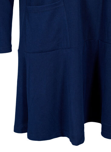 Jerseykjole med høy hals og lommer, Dress Blues Mel., Packshot image number 3
