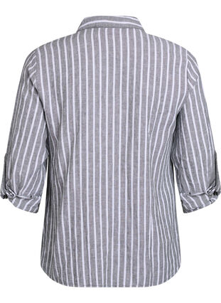 Zizzi Skjorte i lin og viskose med 3/4 ermer, Grønn, Packshot image number 1