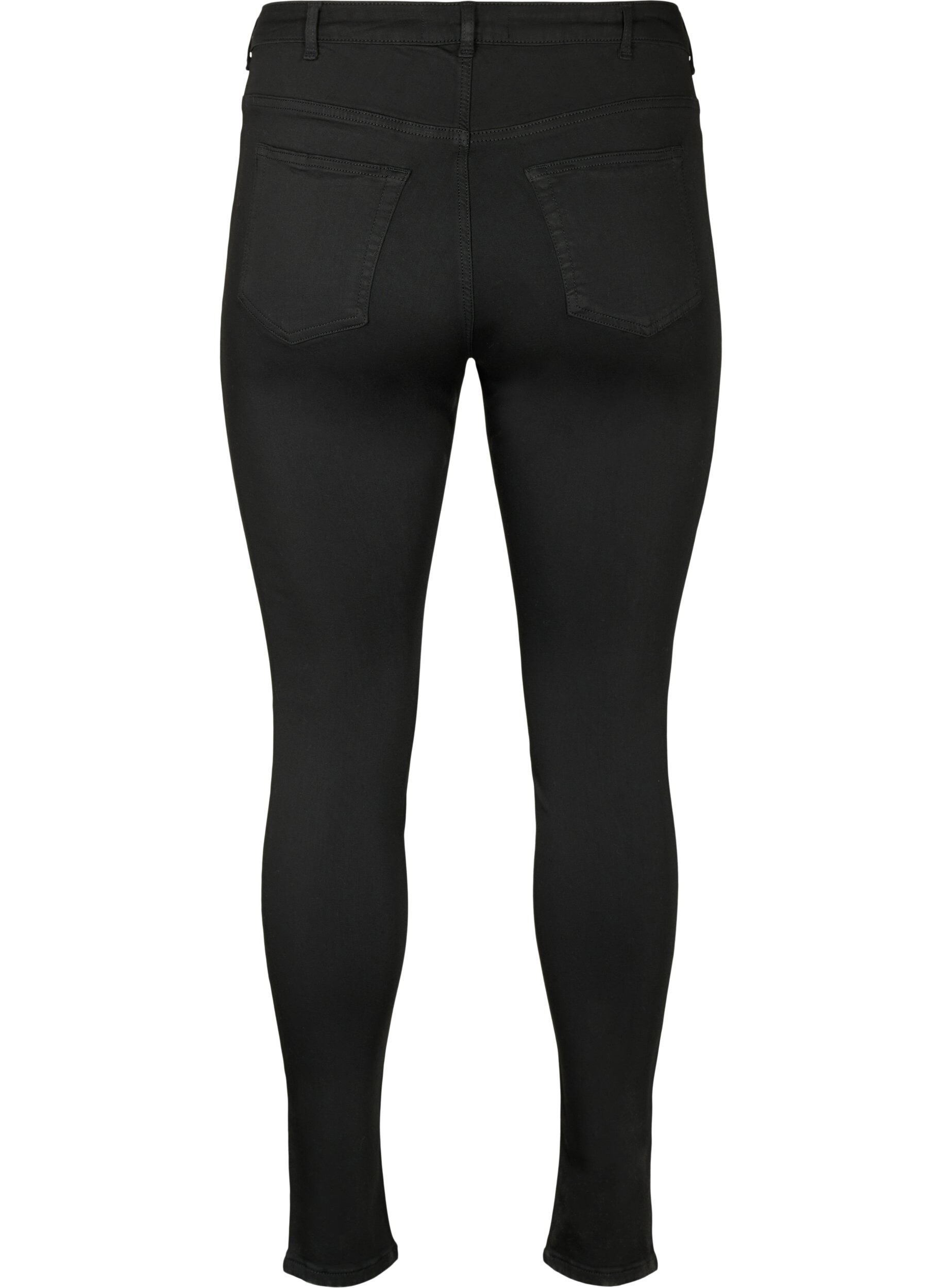 Zizzi Stay black jeans med h&oslash;y midje, Svart, Packshot image number 1