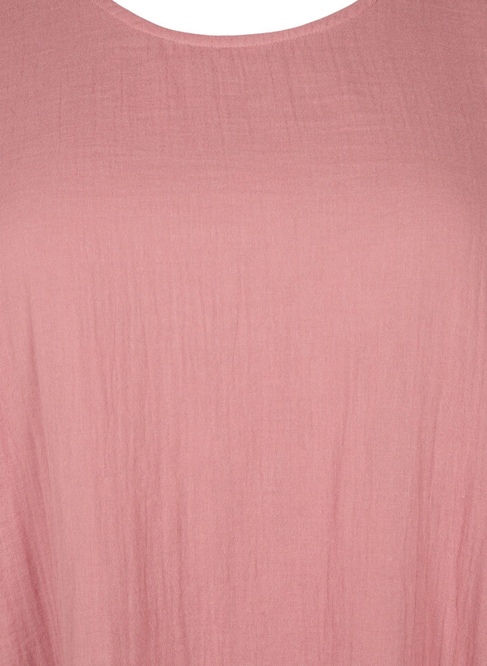 Kortermet kjole i bomull med A-linjeformet snitt, Old Rose, Packshot image number 2