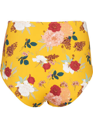 Bikinitruse med blomstermønster og høyt liv, Yellow Flower Print, Packshot image number 1