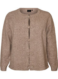 Cardigan med knutelukkinger, Beige