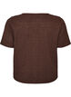 Teksturert bomullsbluse med knappelukking, Brun, Packshot image number 1