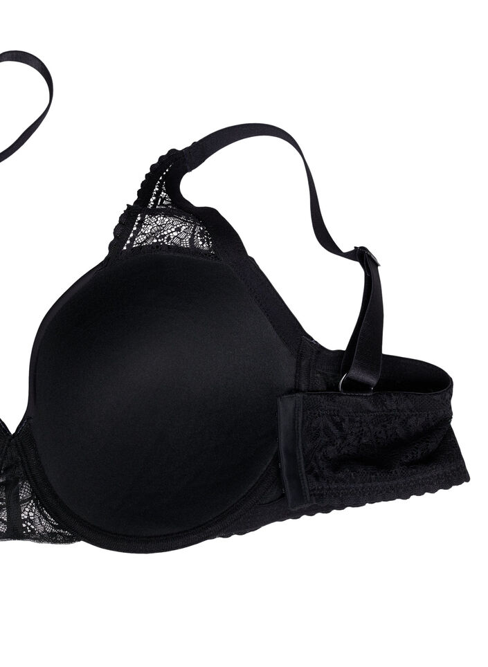 Formstøpt bh med blonder, Black, Packshot image number 3