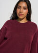 L&oslash;s strikket bluse med korte ermer, R&oslash;d, Model image number 3