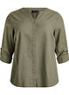 Bluse i bomull med V-hals, Gr&oslash;nn, Packshot image number 0