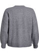 Ribbestrikket cardigan med knapper, Gr&aring;, Packshot image number 1