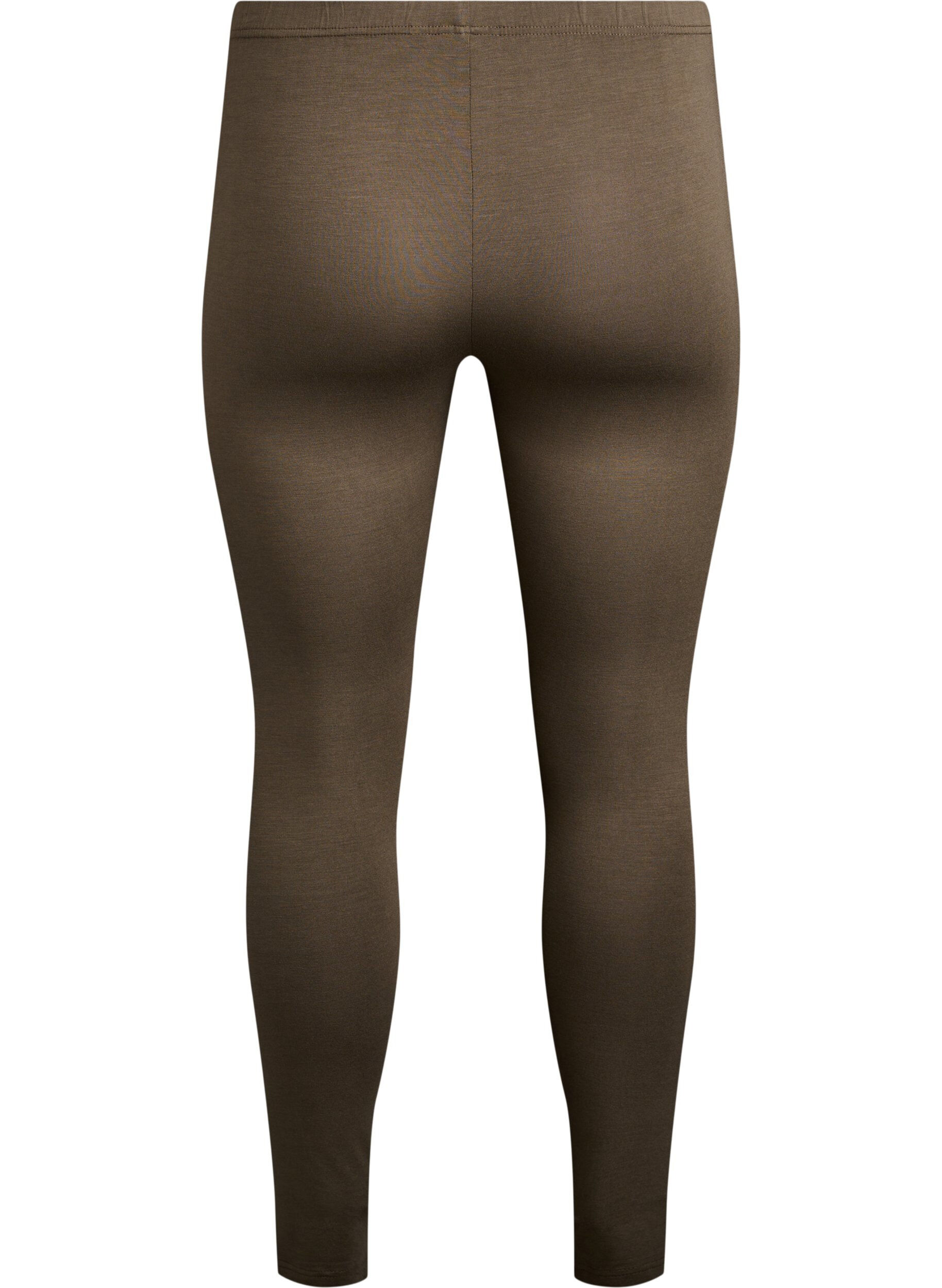 ZizziBasis leggings i viskose, Gr&oslash;nn, Packshot image number 1