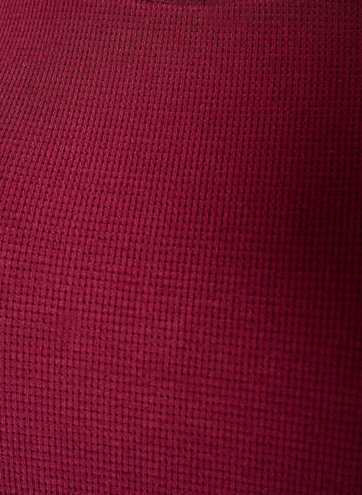 Bluse med tekstur og albuelange ermer, R&oslash;d, Packshot image number 2