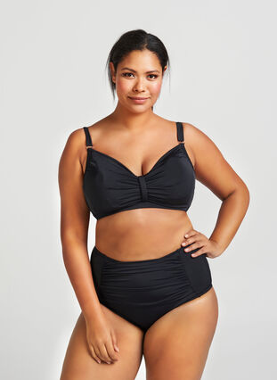 Bikinitopp med draperinger, Black, Model image number 1