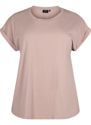 Kortermet T-skjorte i bomullsblanding, Desert Khaki, Packshot image number 0