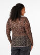 Bluse i mesh med leopardmønster, Brun, Model image number 2