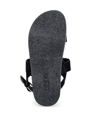 Wide fit sandal i semsket skinn, Black, Packshot image number 3