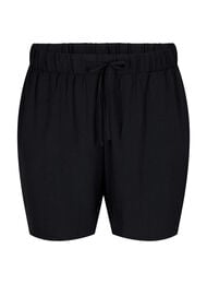 Shorts med lommer og elastisk linning, Svart