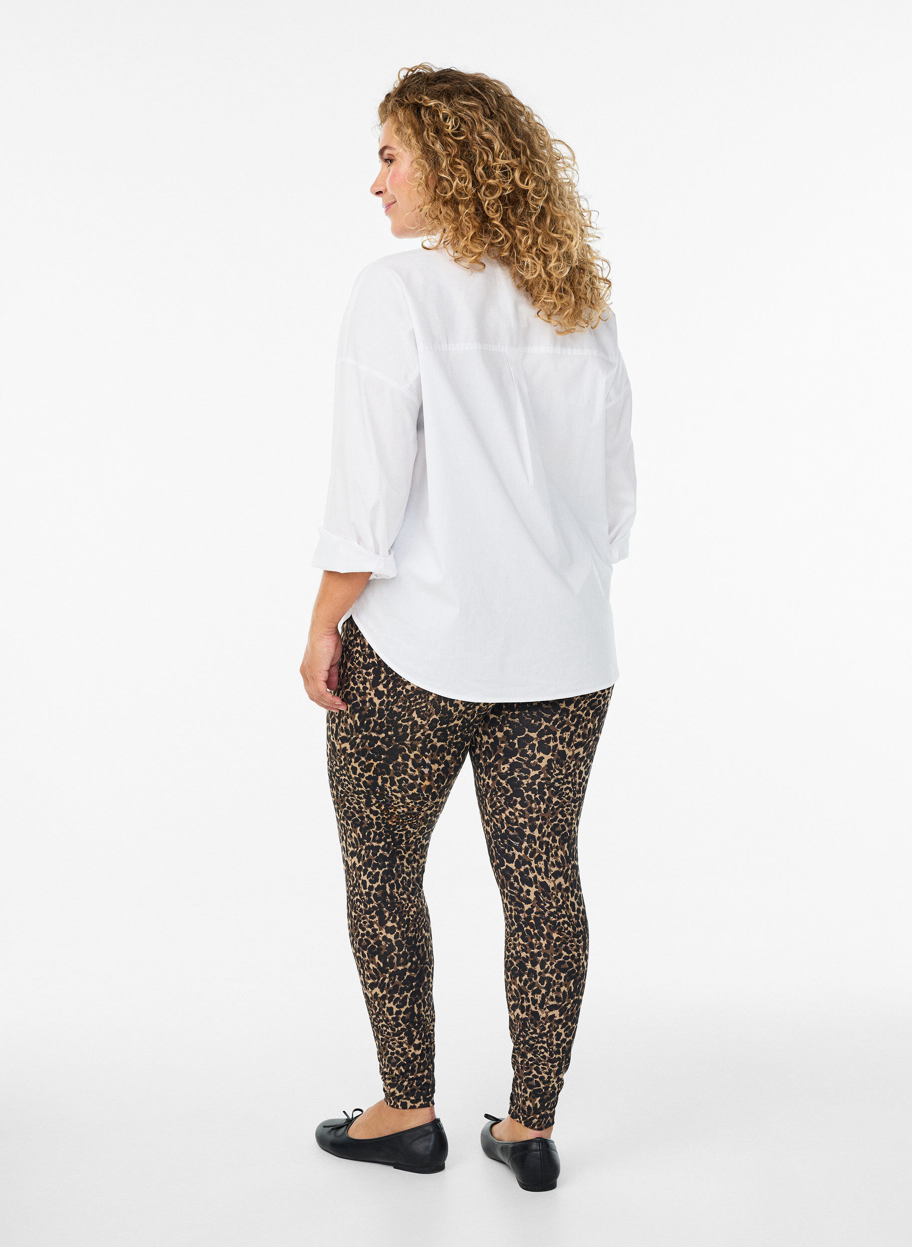 Zizzi 2-pack lange leggings med regular midje, Svart, Model image number 2