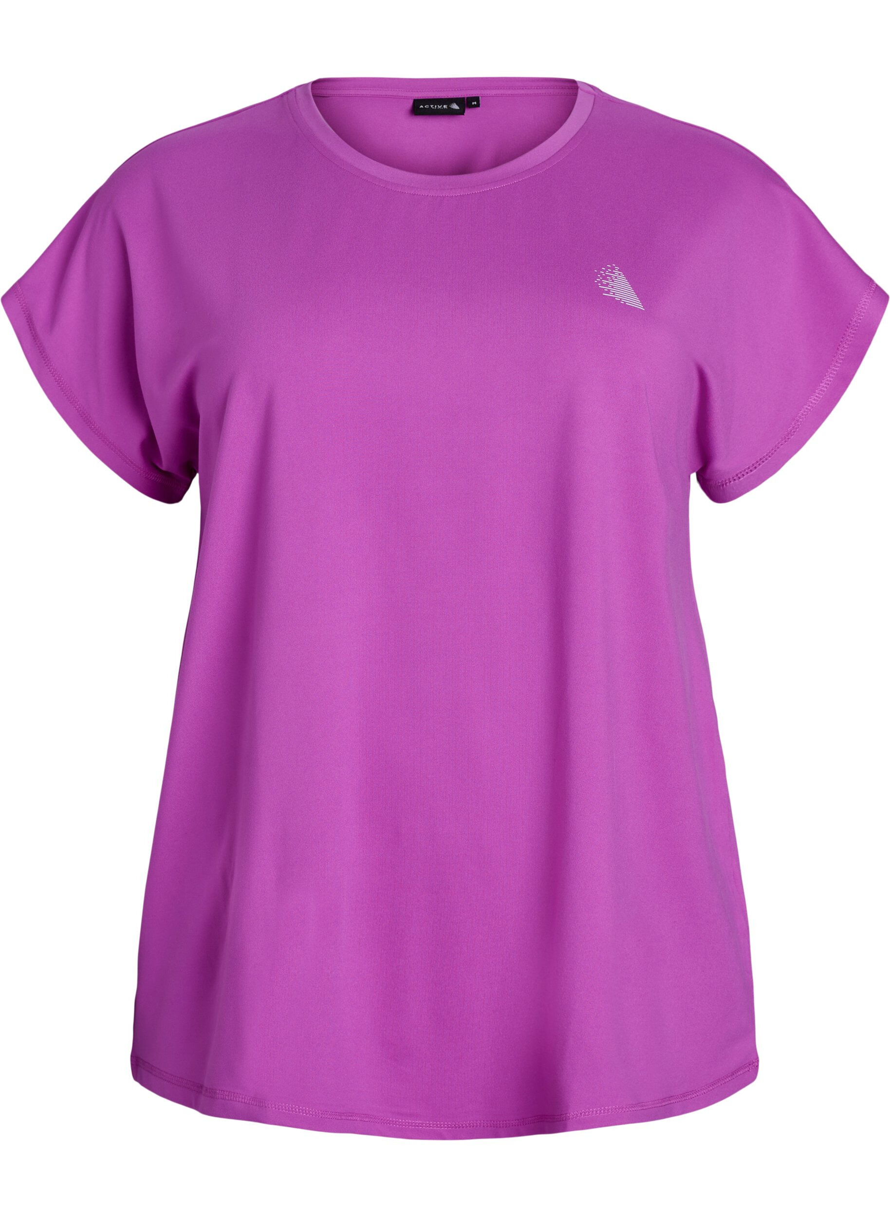 ZizziEnsfarget trenings-T-skjorte, Lilla, Packshot image number 0