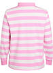 Stripete poloskjorte med frottédetaljer, Bubblegum w. White, Packshot image number 1