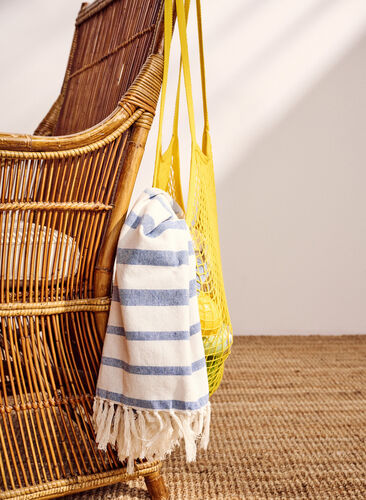 Stripete hammam håndkle med frynser, Regatta Comb, Image image number 0