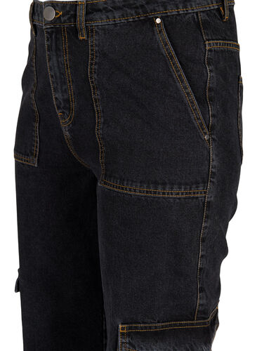 Cargo-jeans med rett passform, Black Stone, Packshot image number 2