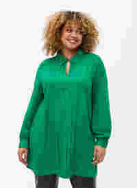 Langermet bluse i viskose med skjortekrage, Jolly Green, Model