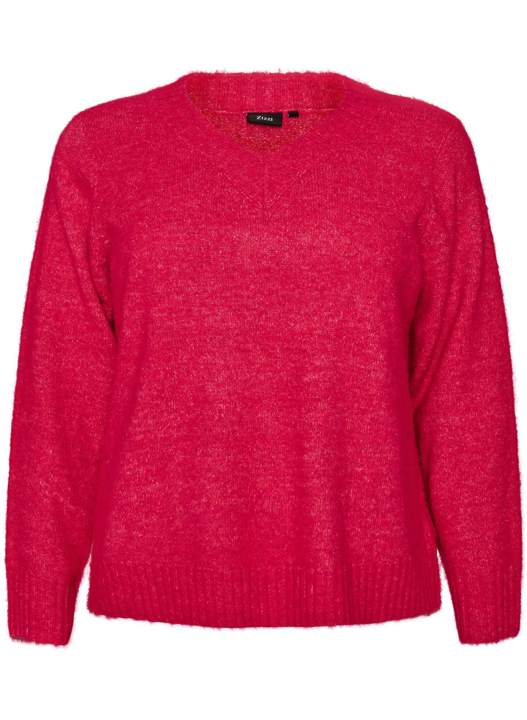 ZizziGenser med V-hals, Rosa, Packshot image number 0