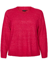 Genser med V-hals, Rosa