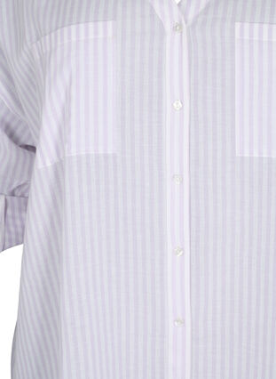 Stripete tunika med V-hals og knapper, Lavender Stripe, Packshot image number 2