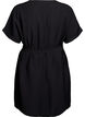Kort kjole med ledig passform og bindebelte, Svart, Packshot image number 1