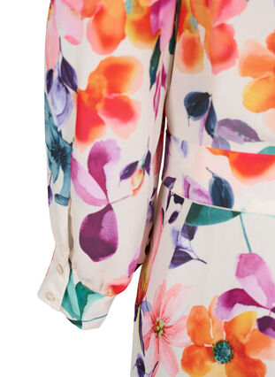 Blomstrete kjole med wrap og 3/4 ermer, Buttercream Flower, Packshot image number 3