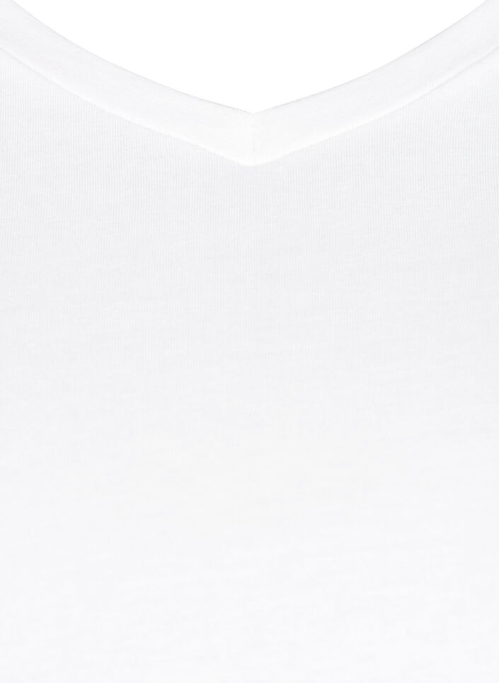 Basis T-skjorte med V-hals, Hvit, Packshot image number 2