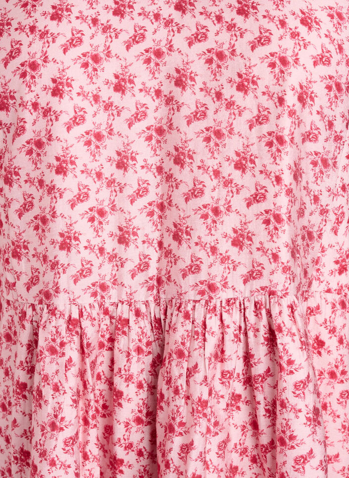 Kort viskosekjole med empirelinje og ballongermer, R&oslash;d, Packshot image number 2