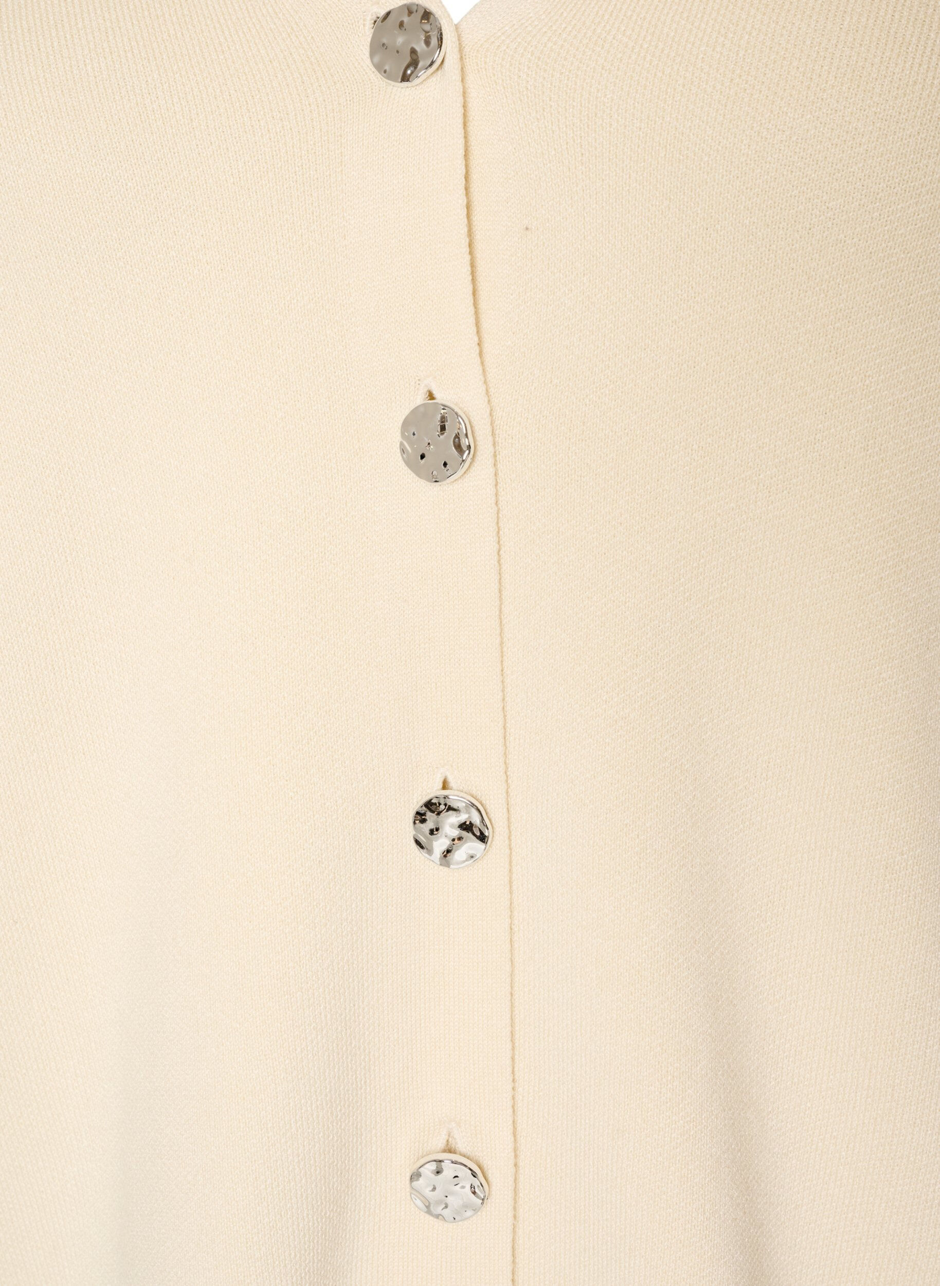 ZizziFinstrikket cardigan med dekorative knapper, Vanilje, Packshot image number 2