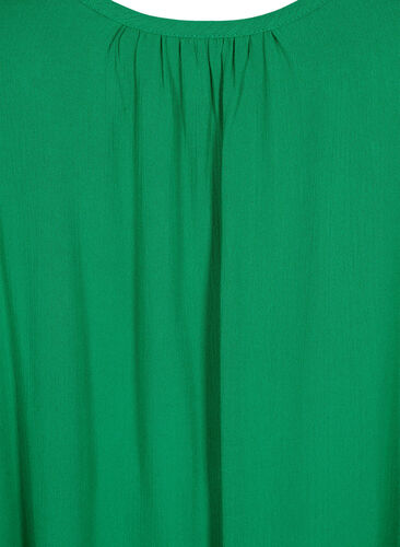 Ensfarget kjole i viskose med stropper, Jolly Green, Packshot image number 2