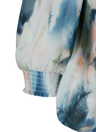 Mønstret bluse med smock, Watercolor AOP, Packshot image number 2