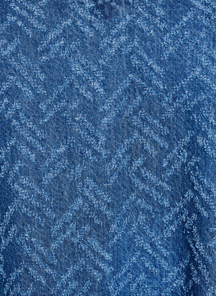Kort denimkjole med teksturert mønster, Blue Denim ZigZag, Packshot