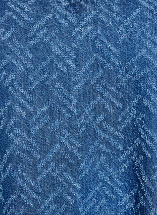 Zizzi Kort denimkjole med teksturert mønster, Blue Denim ZigZag, Packshot image number 2