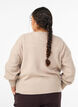 Ribbestrikket cardigan med knapper, Beige, Model image number 2