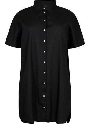 Lang skjorte med korte ermer, Black, Packshot image number 0