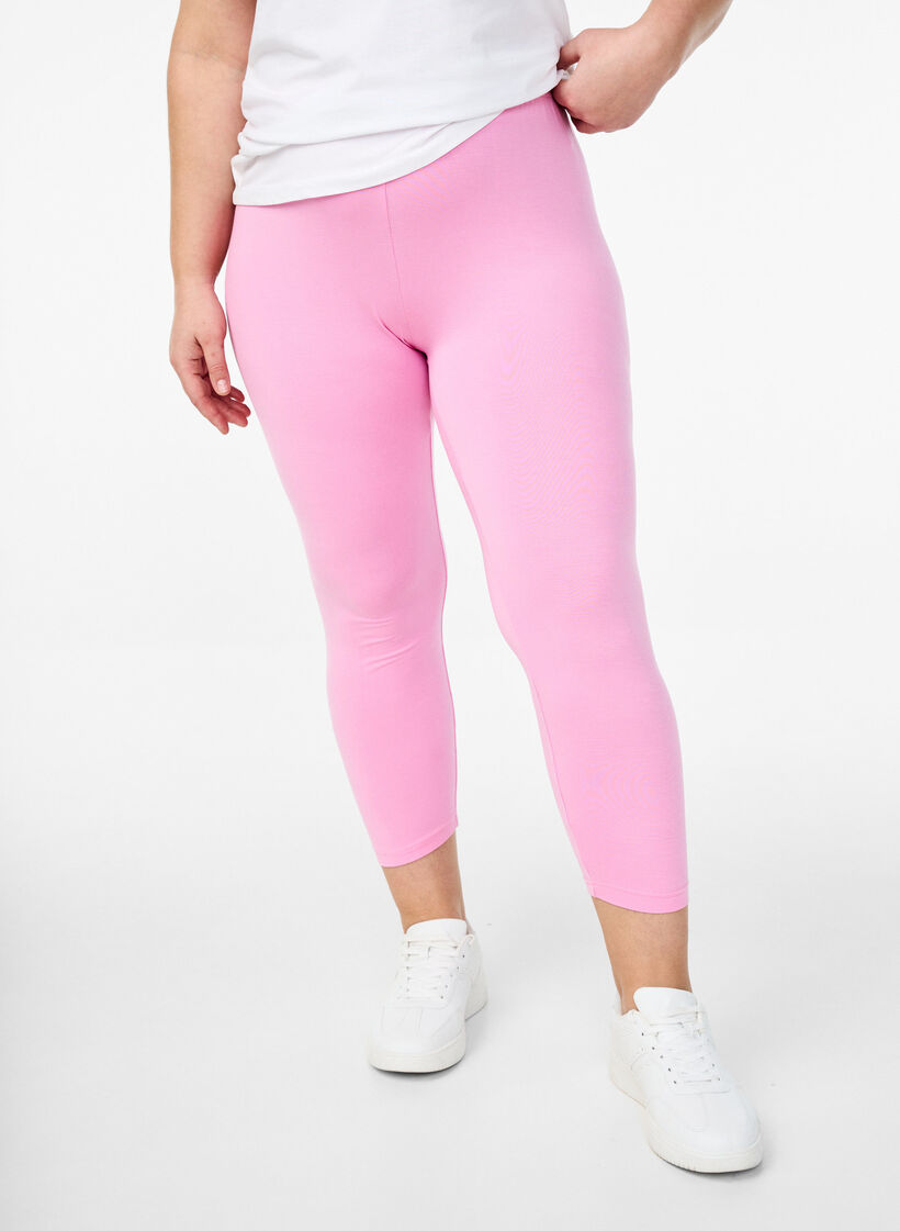 Basis 3/4 leggings i viskose, Rosa, Model image number 0