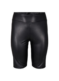 Shiny tettsittende shorts med høyt liv, Black