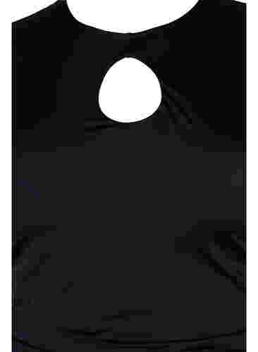 Badedrakt med korte ermer, Black, Packshot image number 2