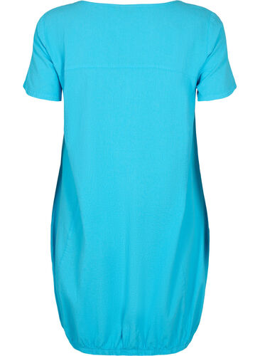 Kortermet kjole i bomull, Blue Atoll, Packshot image number 1