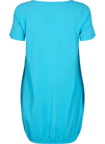 Kortermet kjole i bomull, Blue Atoll, Packshot image number 1