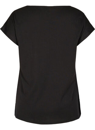 T-skjorte med brystlomme i organisk bomull, Black, Packshot image number 1