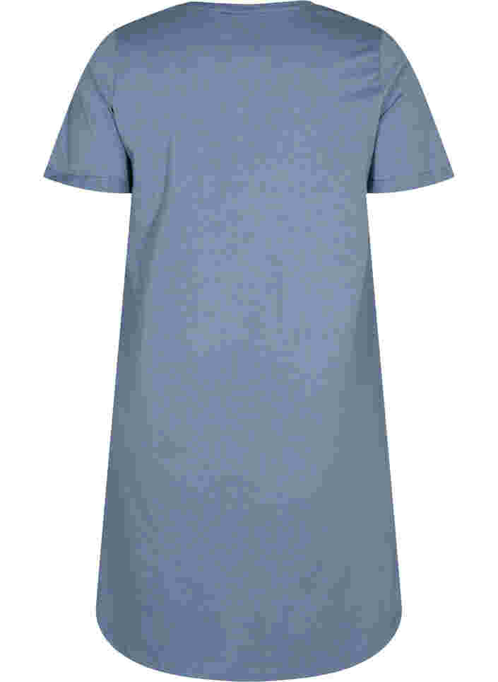Kortermet nattkjole i bomull med trykk, Grey W. Simplicity, Packshot image number 1
